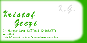 kristof geczi business card